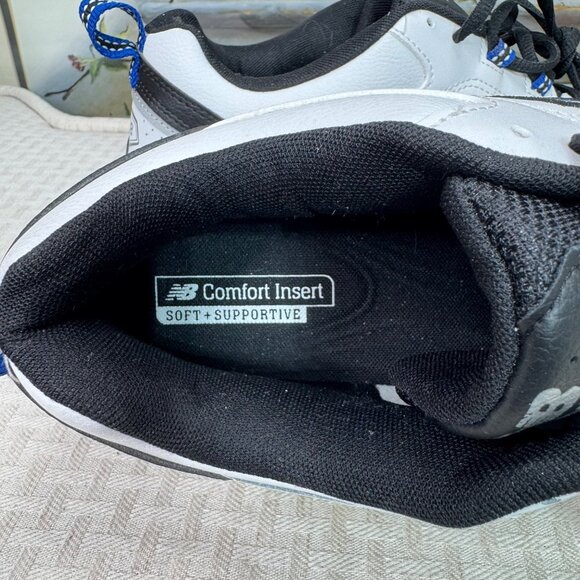 New Balance 608 Mens Size 10 White/Black Accents Leather Walking Shoes - Picture 5 of 9